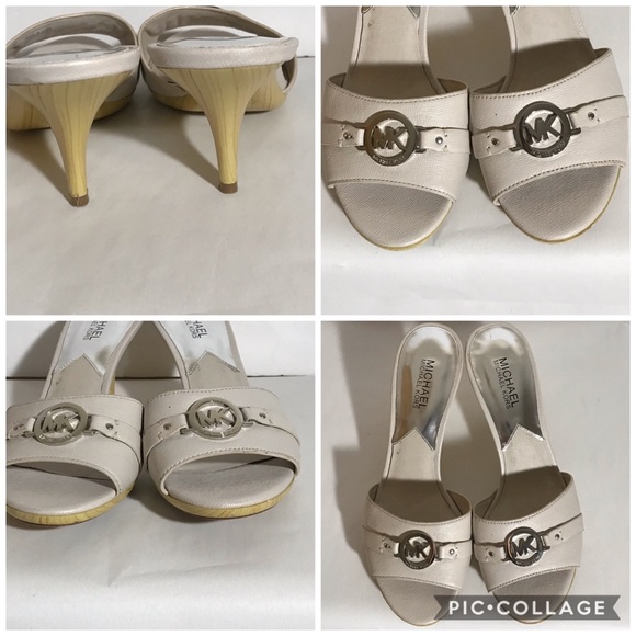 MICHAEL Michael Kors Tan Kitten Heel Mules Sz 9M - Picture 6 of 8